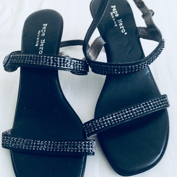 🇮🇹NWOT ITALIAN PEPE NERO SANDALS WITH HEELS - Picture 3 of 6
